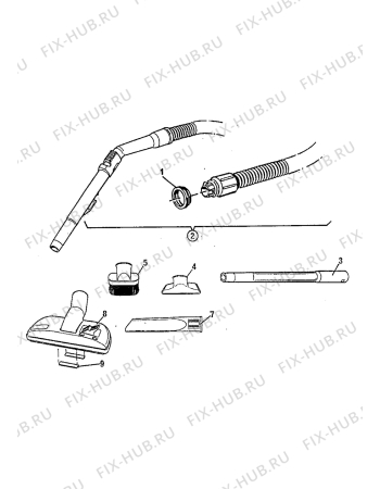 Взрыв-схема пылесоса Zanussi AZ1110E - Схема узла Accessories